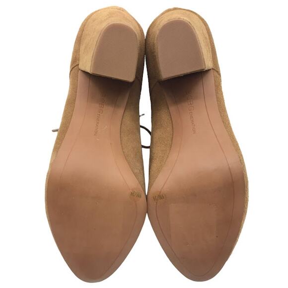 BCBGeneration Delphine Suede Booties 9 M Ankle Boots Lace Up Block Heel Brown - Picture 7 of 16